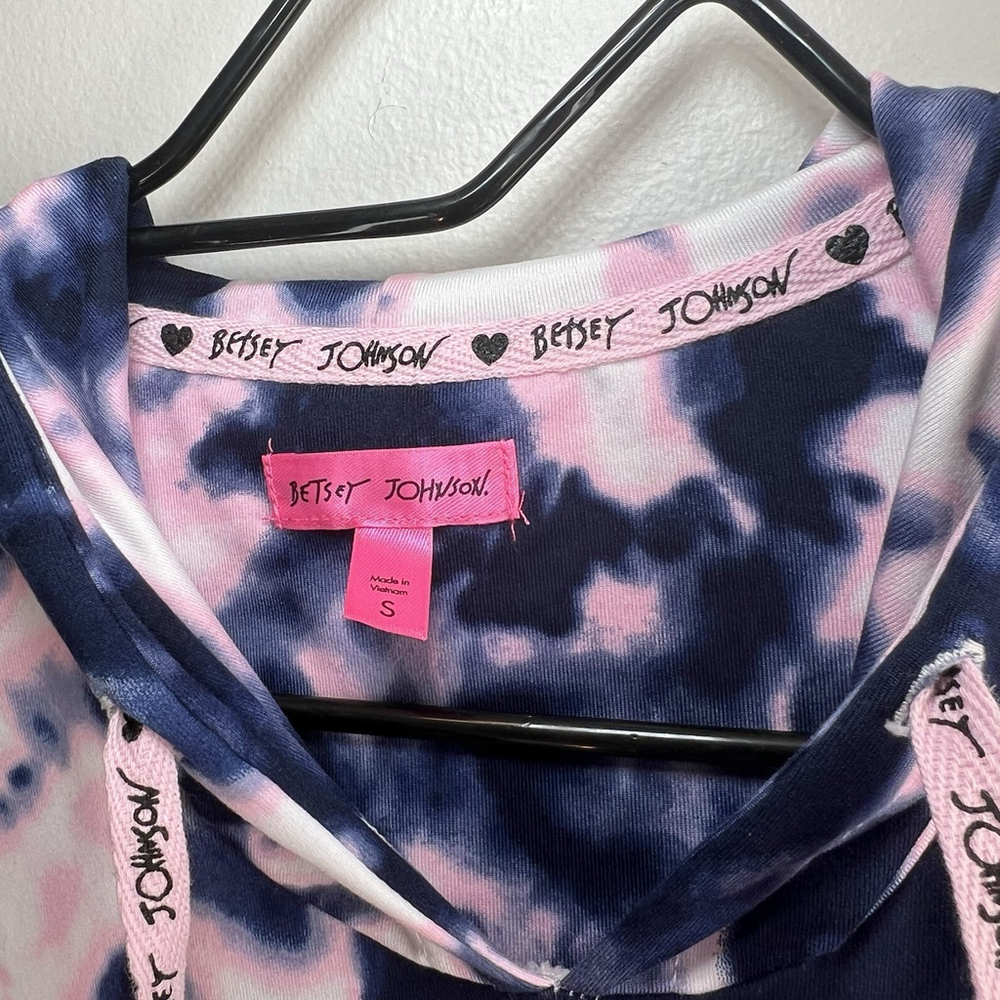 Betsey Johnson Women’s Tie Dye Hooded Lounge Dress Cover Up Size S - Picture 3 of 13